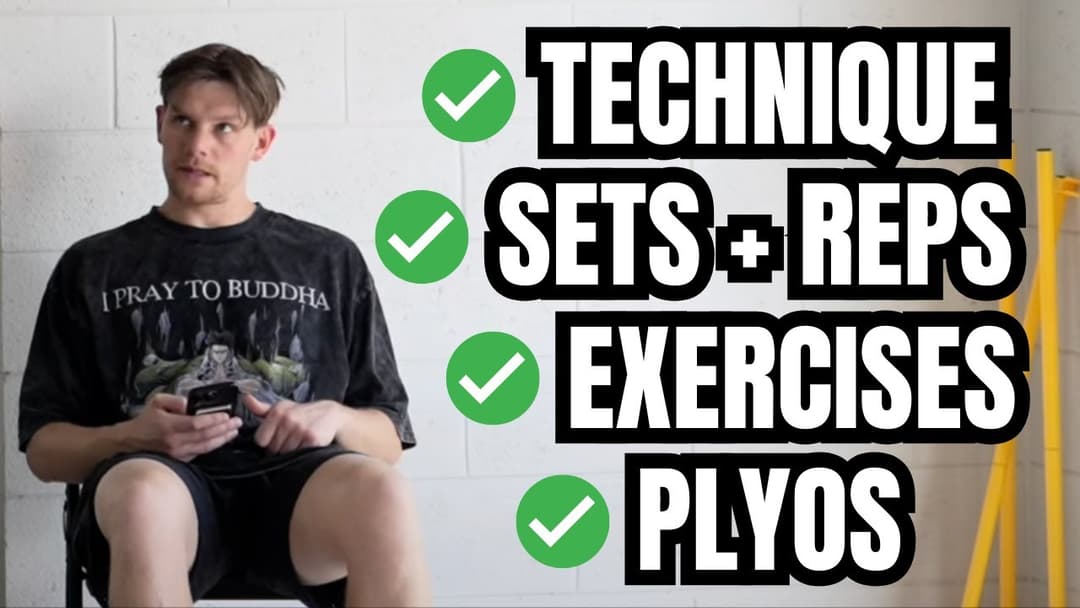 The Best Way To Jump Higher In 2025 (Best Exercises, Technique, Injuries, Sets + Reps, Myths) Thumbnail
